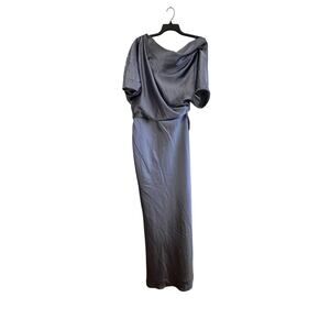 AmSale Gray Silver Satin-Like Formal Dress Size 14